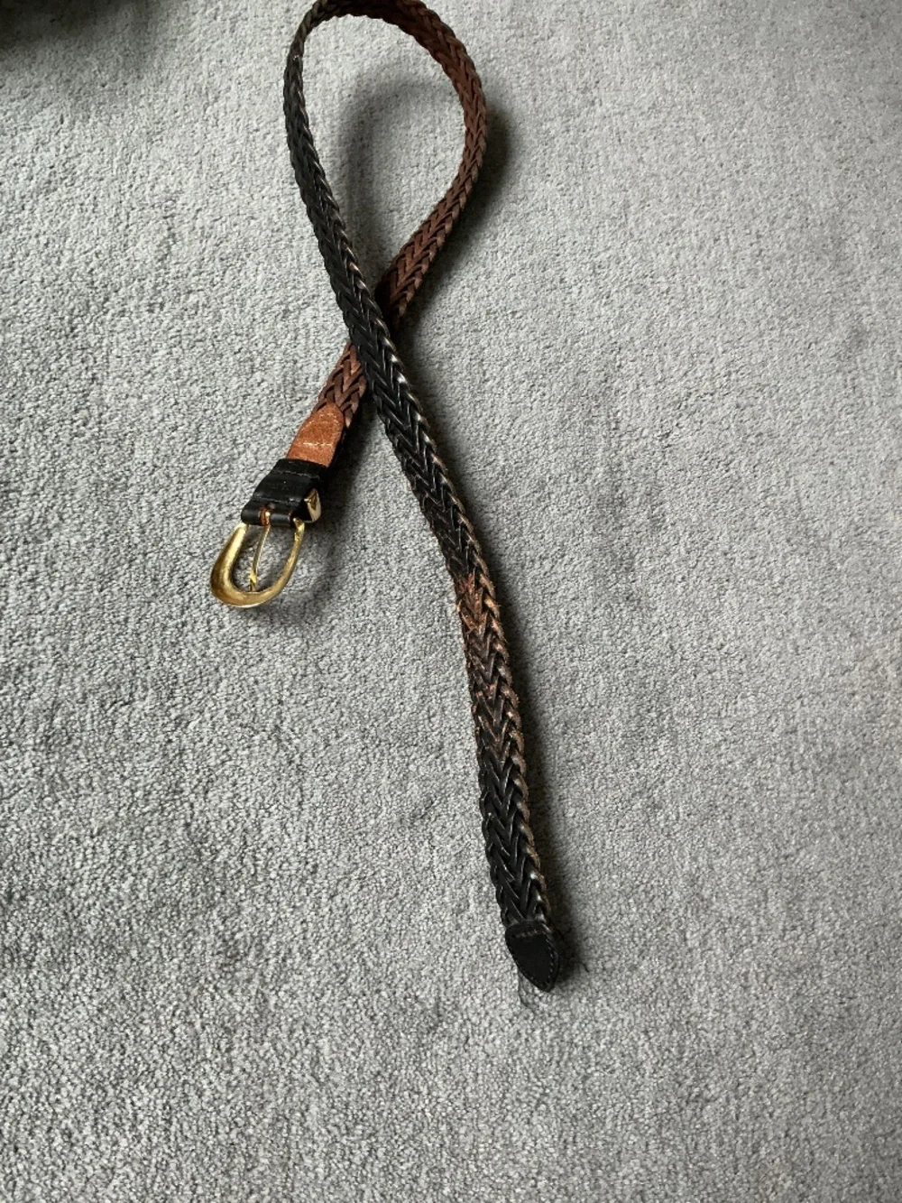 Vintage braided leather belt